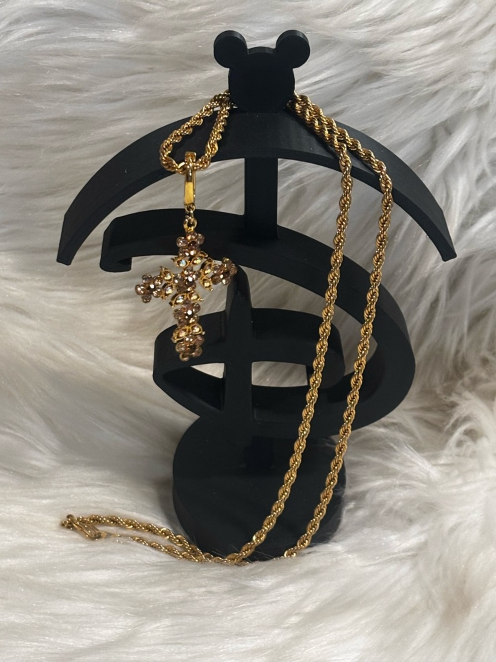 Gold-tone Cross Pendant Necklace - Women's Jewelry Preloved